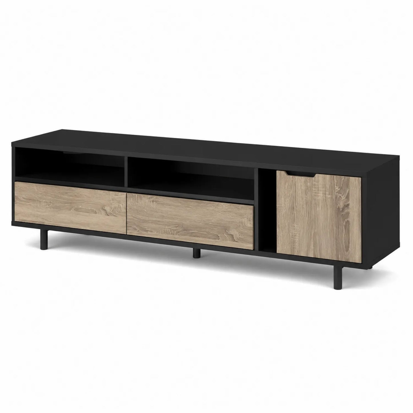 TV-Möbel Spanplatte Schwarz-Holzoptik 120cm
