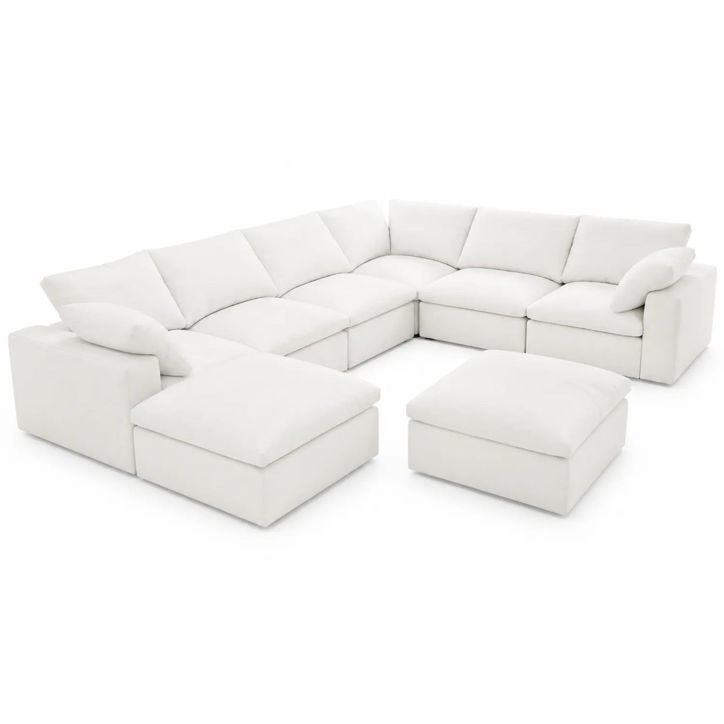 Modulares Ecksofa Set Weiß Stoff 300x300 cm