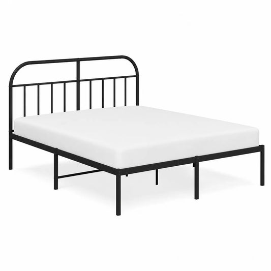 Metallbett mit Matratze Schwarz 200x140 cm