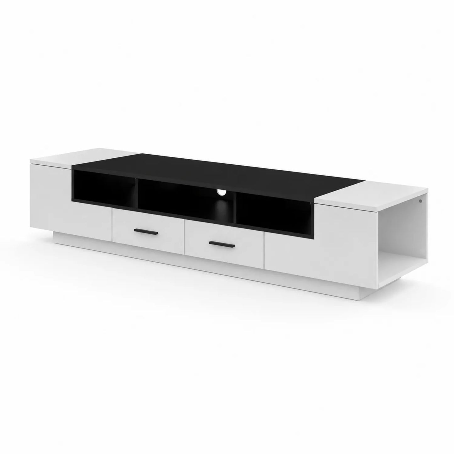 TV-Schrank MDF Weiß/Schwarz 180x40x45 cm mit Schubladen