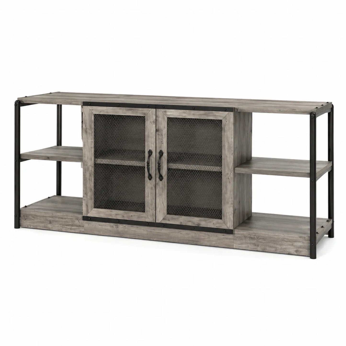 TV-Schrank mit Netzfronten Holzoptik