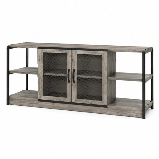 TV-Schrank mit Netzfronten Holzoptik