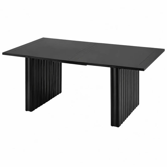 Esstisch Rechteckig Schwarz Metall 200x100x75 cm