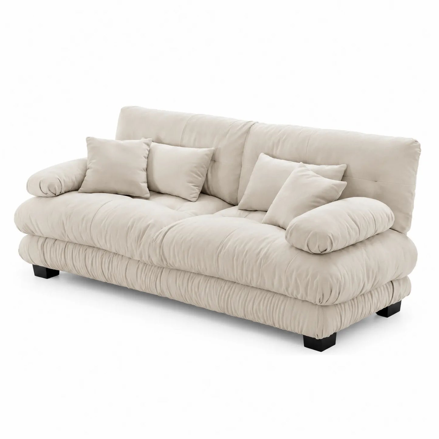 3-Sitzer Sofa Beige Polyester 220cm