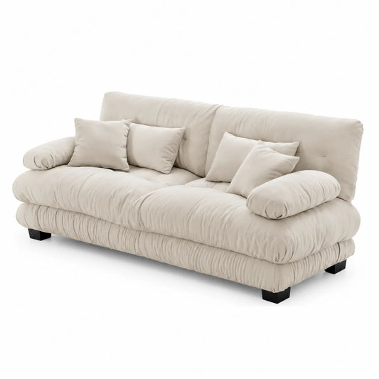 3-Sitzer Sofa Beige Polyester 220cm