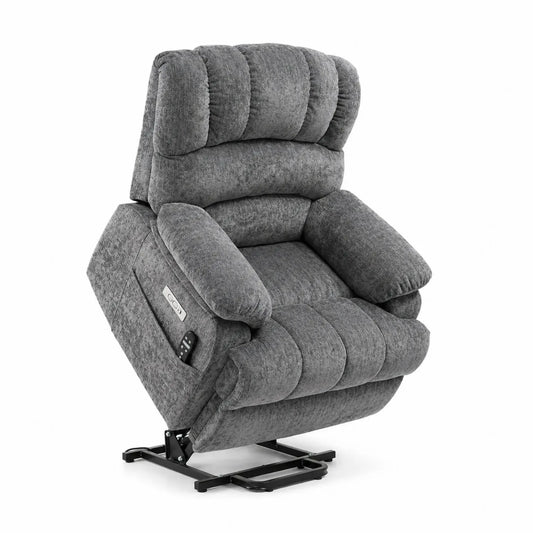 Elektrischer Sessel mit Hebefunktion aus Polyester in Dunkelgrau, 95x85x110 cm