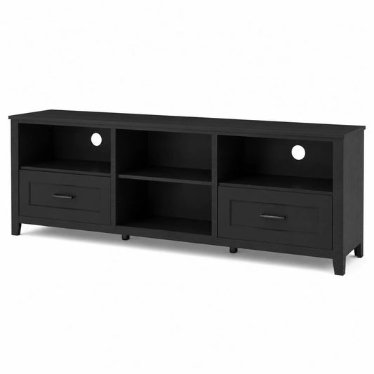 Fernsehschrank MDF Schwarz 140x40x50cm mit Schubladen