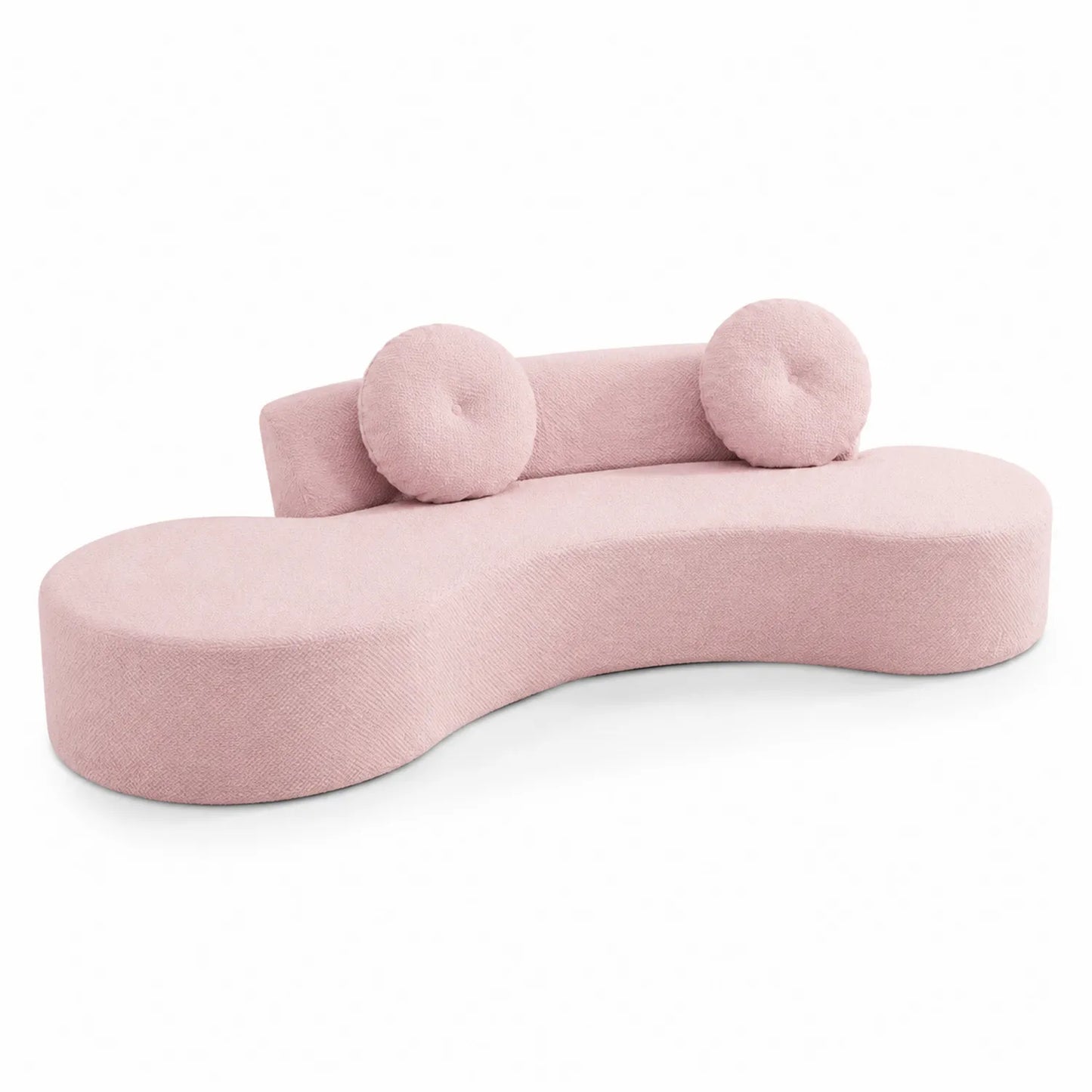 Rosa Geschwungenes Stoff-Sofa mit Kissen 240cm