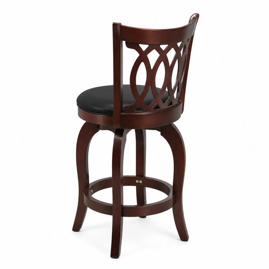 Drehbarer Barhocker aus Holz mit Kunstleder-Sitz, Höhe 110 cm